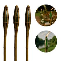 Kit 3 Tocheiros Bambu Decoração Casa Luau Festa Natal Ano Novo