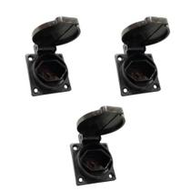 Kit 3 tomada de embutir linha tbsen ind. 2p+t 20a preta com tampa - sibratec