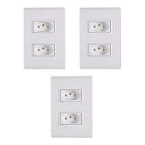 Kit 3 Tomada Dupla 20a 4x2 Branco Embutir Liz Tramontina