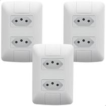 Kit 3 Tomada Tramontina 4x2 20a Dupla 2p+t 250v Aria Cor Branco