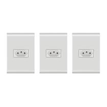 Kit 3 Tomadas 20a 250v Tramontina Liz 4x2 Branca Kit 3 Tomadas 20a 250v Tramontina Liz 4x2 Branca