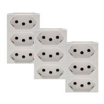 Kit 3 Tomadas Tripla 10a 2p+t Branca 615043bc Pial Plus+ Legrand