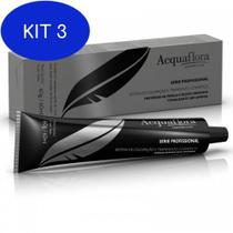 Kit 3 Tonalizante Acquaflora Sem Amônia 7.0 Louro Natural - 60g