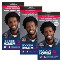 Kit 3 Tonalizante Biocolor Homem Preto - Bozzano