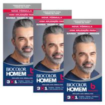 Kit 3 Tonalizante Biocolor Homem Reducao Grisalhos - Bozzano Kit 3 Tonalizante Biocolor Homem Reducao Grisalhos - Bozzano