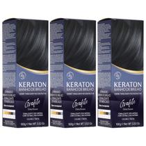 Kit 3 Tonalizante Keraton Banho De Brilho Grafite - Kert