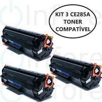 KIT 3 Toner Compatível Universal Para Impressoras P1005 P1006 M1120 M1130 M1212 P1102w M1132 M1210 Ce285a cb435a cb436a