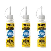 Kit 3 Tonico Cabelo Antiqueda Biotina 100mL - Gota Dourada