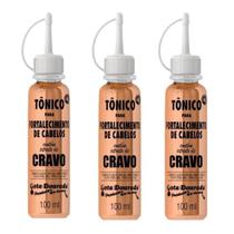 Kit 3 Tonico Cabelo Extrato De Cravo 100mL - Gota Dourada