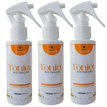 Kit 3 Tônicos Anti Foliculite Natural - Açafrão/Aroeira/Barbatimão/Hamamélis/ Óleo essencial de Lavanda - Vegano - 100ml