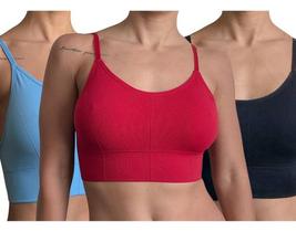 Kit 3 Top Academia Poliamida Bojo Removível Confortável Tamanho:GGCOR:SORTIDO Kit 3 Top Academia Poliamida Bojo Removível Confortável Tamanho:GGCOR:SORTIDO