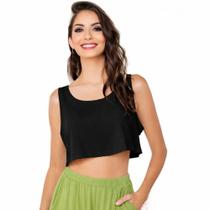 Kit 3 Top Cropped Feminino Decote U Cavado Soltinho Tribo Livre Kit 3 Top Cropped Feminino Decote U Cavado Soltinho Tribo Livre