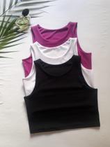 kit 3 top cropped regata feminina moda tendência kit 3 top cropped regata feminina moda tendência