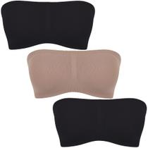 Kit 3 Top Faixa Bojo Removível sem alça Adulto Trifil
