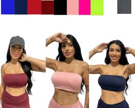 kit 3 top faixa com bojo removível TB moda fitness kit 3 top faixa com bojo removível TB moda fitness