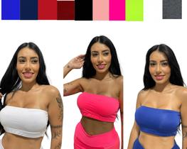 kit 3 top faixa sem bojo forrado TB moda fitness kit 3 top faixa sem bojo forrado TB moda fitness