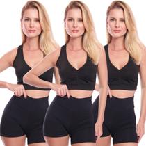 Kit 3 Top Feminino Academia Treino Alta Sustentação Fitness