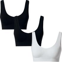 Kit 3 Top Fitness Regata Feminino SHE Sem Bojo Sem Costura Microfibra Para Academia