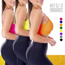 KIT 3 Tops ALÇA FINA Bojo Fitness Slim Suplex Sutiã Esportivo Corrida Academia Yoga Pilates 641