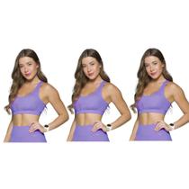 Kit 3 Tops Canelado Selene Sem Costura Feminino