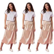 Kit 3 Tops De Manga Segunda Pele Croped Kit 3 Tops De Manga Segunda Pele Croped