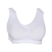 Kit 3 Tops Hanes Alças Largas sem Costura 5762 Branco - G