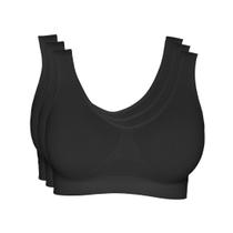 Kit 3 Tops Hanes Alças Largas sem Costura 5762 Preto - P