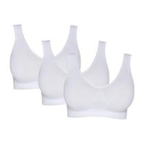 Kit 3 Tops Hanes Sem Costura Nas Laterais Feminino Sem Bojo Kit 3 Tops Hanes Sem Costura Nas Laterais Feminino Sem Bojo