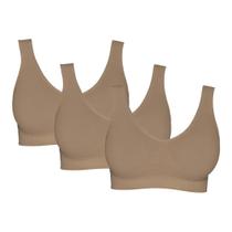 Kit 3 Tops Hanes Sem Costura Nas Laterais Feminino Sem Bojo