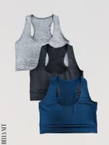 Kit 3 Tops Nadador Feminino Para Academia Treino Esportes Pilates Malhação