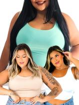 Kit 3 Tops Plus Size Reforçado Cropped Super Sustentação Xxg