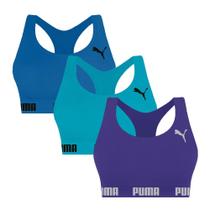 Kit 3 Tops Puma Nadador Sem Costura Feminino Kit 3 Tops Puma Nadador Sem Costura Feminino