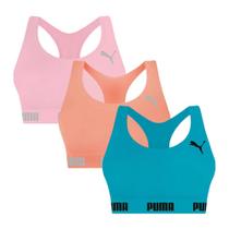 Kit 3 Tops Puma Nadador Sem Costura Feminino