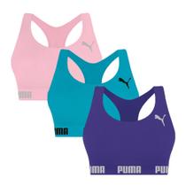 Kit 3 Tops Puma Nadador Sem Costura Feminino Kit 3 Tops Puma Nadador Sem Costura Feminino