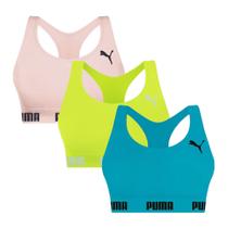 Kit 3 Tops Puma Nadador Sem Costura Feminino Kit 3 Tops Puma Nadador Sem Costura Feminino