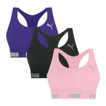 Kit 3 Tops Puma Nadador Sem Costura Feminino Kit 3 Tops Puma Nadador Sem Costura Feminino
