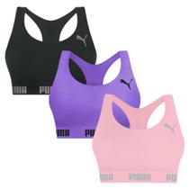 Kit 3 Tops Puma Nadador Sem Costura Feminino Kit 3 Tops Puma Nadador Sem Costura Feminino