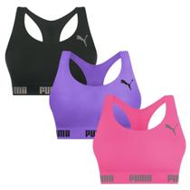 Kit 3 Tops Puma Nadador Sem Costura Feminino Kit 3 Tops Puma Nadador Sem Costura Feminino