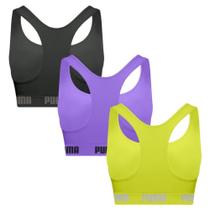 Kit 3 Tops Puma Nadador Sem Costura Feminino Kit 3 Tops Puma Nadador Sem Costura Feminino