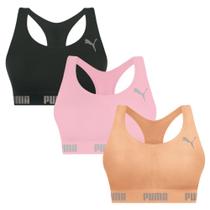 Kit 3 Tops Puma Nadador Sem Costura Feminino Kit 3 Tops Puma Nadador Sem Costura Feminino