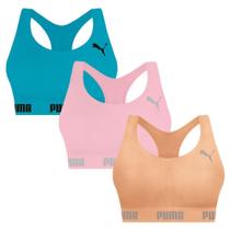 Kit 3 Tops Puma Nadador Sem Costura Feminino