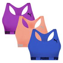 Kit 3 Tops Puma Nadador Sem Costura Feminino Kit 3 Tops Puma Nadador Sem Costura Feminino
