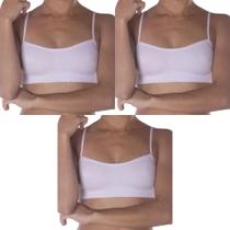 Kit 3 Tops Selene Sem Costura Infantil - Branco