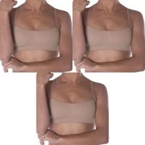 Kit 3 Tops Selene Sem Costura Infantil - Nude