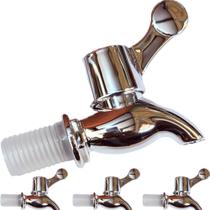Kit 3 Torneiras Cromo Filtro Dispenser Suqueira Bebedouro Barril Brasil