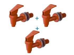 KIT 3 Torneiras Para Filtro De Barro De Água Simples Marrom