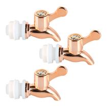 Kit 3 Torneiras para Suqueira Dispenser Plástico Rosé Gold Luxo Filtro com Vedação Kit 3 Torneiras para Suqueira Dispenser Plástico Rosé Gold Luxo Filtro com Vedação