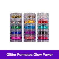 Kit 3 Torres 15 Cores Festa Carnaval Coleção Glitter Formatos Glow Power Colormake Vegano Brilho Facial Corporal 5g Cada