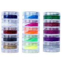 Kit 3 Torres Glitter 15 Cores Maquiagem Neon E Classicas