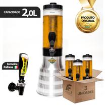 Kit 3 Torres Portatil De Chopp Base Giratória 2L 6 Refis Congelantes e Alça de Transporte Kit 3 Torres Portatil De Chopp Base Giratória 2L 6 Refis Congelantes e Alça de Transporte